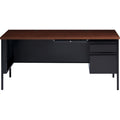 Lorell Fortress Series 66" Right-Pedestal Desk, Black, LLR66905