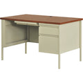 Lorell Fortress Series 48" Right Single-Pedestal Desk, Brown, LLR66908