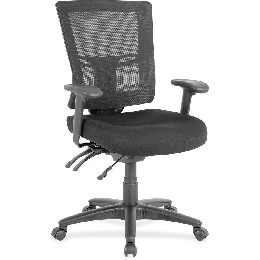 Lorell Mid-back Mesh Office Chair, 25.4" x 40", Black, Mobility, LLR85563