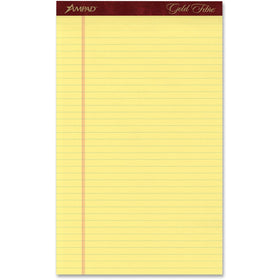 TOPS Gold Fibre Premium Rule Writing Pads - Legal, 8 1/2" x 14", 1 Dozen, TOP20030