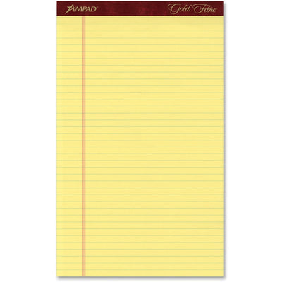 TOPS Gold Fibre Premium Rule Writing Pads - Legal, 8 1/2" x 14", 1 Dozen, TOP20030