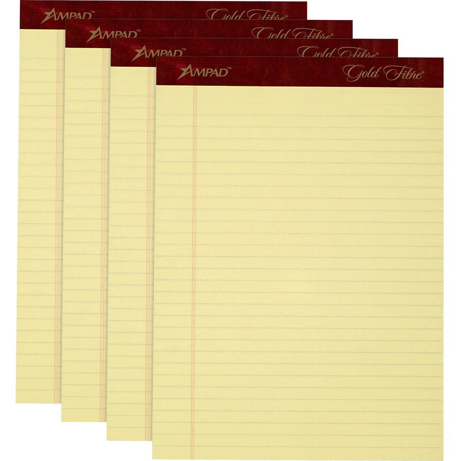 TOPS Gold Fibre Premium Rule Writing Pads - Letter, 8 1/2" x 11", 4 / Pack — view 1