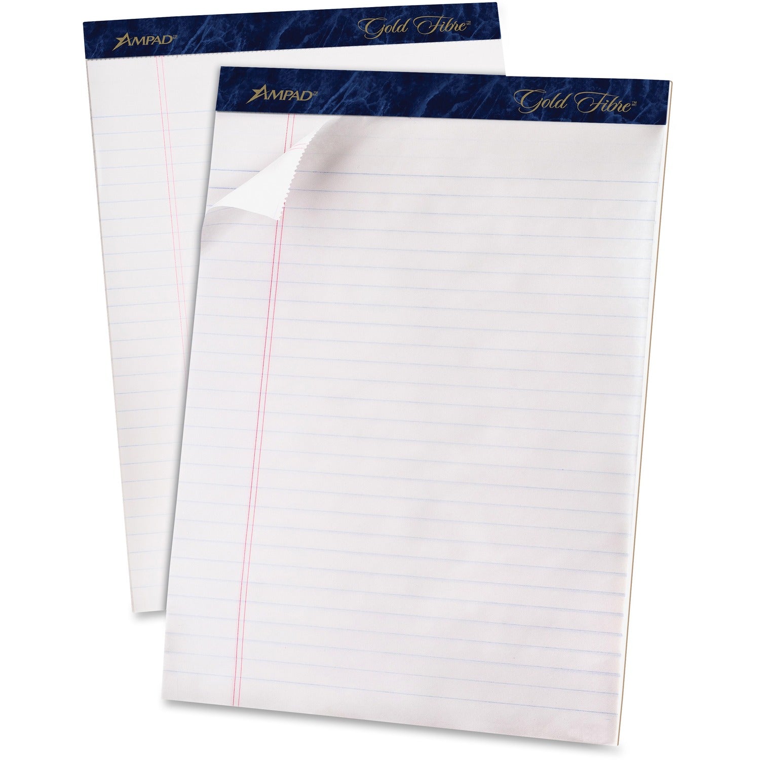 TOPS Gold Fibre Ruled Perforated Writing Pads - Letter, 1 Dozen