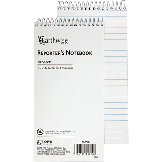Ampad Earthwise Reporter's Notebook, 1 Each