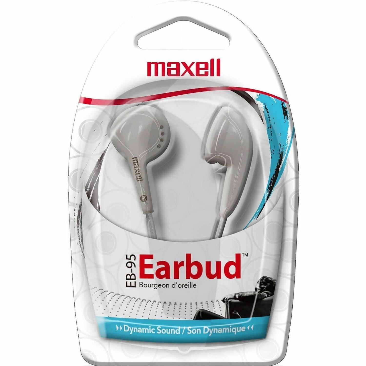 Maxell EB-95 White Earbuds, 1 Each