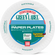 Green Label 9" Economy Paper Plates, 1 Carton