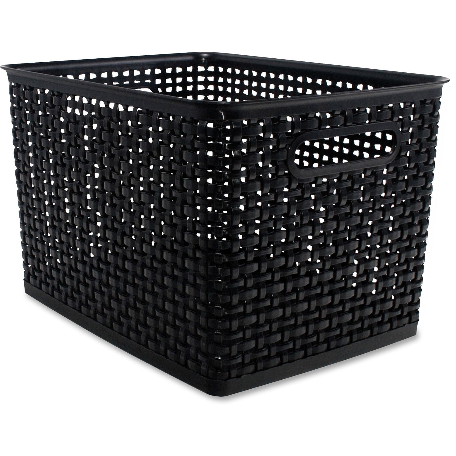 Advantus Plastic Weave Bin, 1 Pack