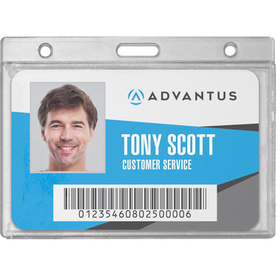 Advantus Frosted Horizontal Rigid ID Holder, 25 / Box, AVT76075