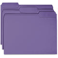Business Source 1/3 Tab Cut Recycled Top Tab File Folder, Purple, 100 / Box, BSN44106