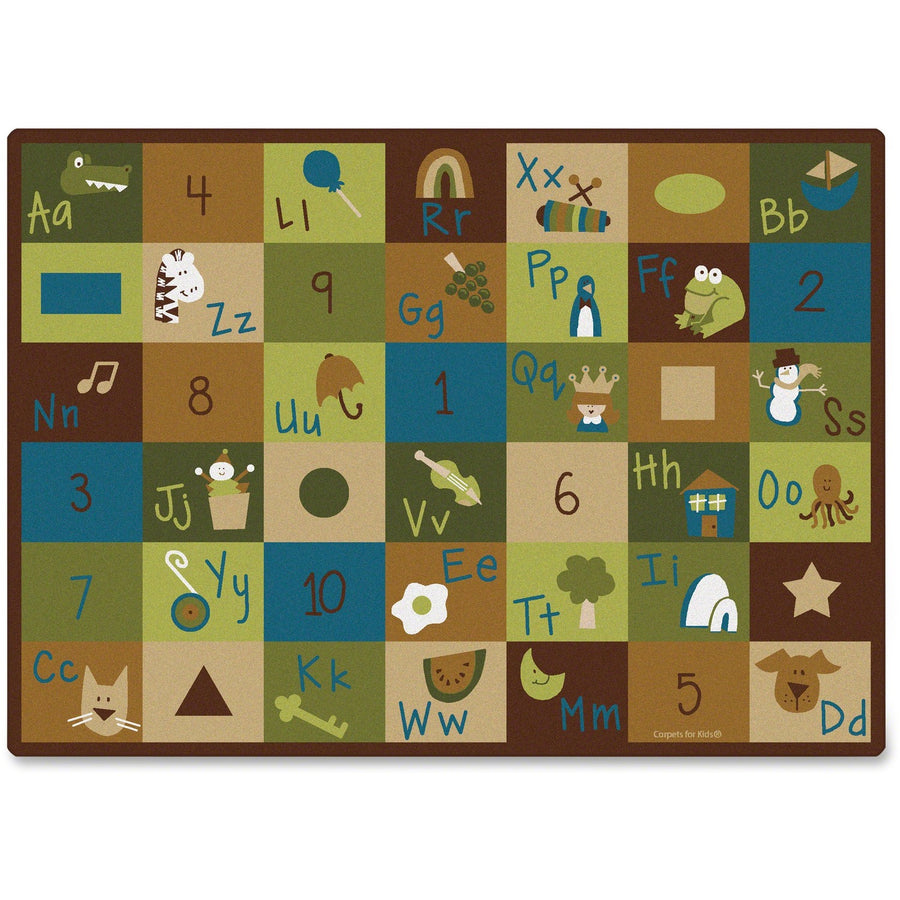 Carpets for Kids® Premium Learning Blocks Nature Design Rug, Recyclable, CPT37712