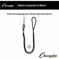 Champion Sports Heavy-duty Nylon Lanyard, Black, 1 Pack, CSI126BLK