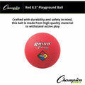Champion Sports Playground Ball, Red, CSIPG85RD