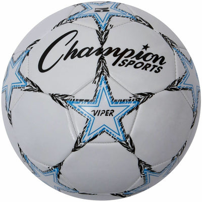 Champion Sports Viper Soccer Ball Size 5, White, CSIVIPER5