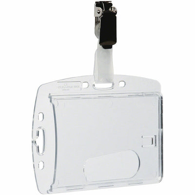 Durable Office Rotating Strap Clip ID Card Holder, Transparent, 25 / Box, DBL800519