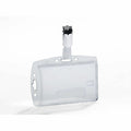 Durable Office Rotating Strap Clip ID Card Holder, Transparent, 25 / Box, DBL800519
