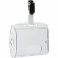 Durable Office Rotating Strap Clip ID Card Holder, Transparent, 25 / Box, DBL800519