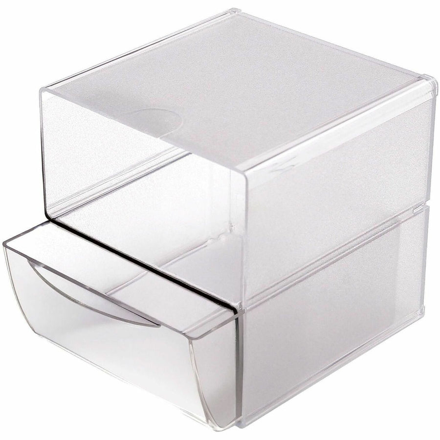 Deflecto Stackable Cube Organizer, 6" x 6", Clear, Plastic, Sturdy, DEF350801