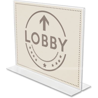 Deflecto Anti-Glare Double-sided Sign Holder, Clear, 12EA/CT — view 1