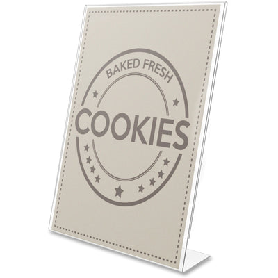 Deflecto Anti-Glare Slanted Sign Holder, Clear, 12EA/CT — view 1