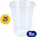 Genuine Joe 16 oz Clear Plastic Cups, 25 / Pack, GJO58230
