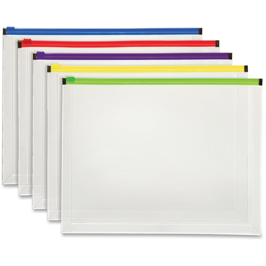 Pendaflex Color Zipper Poly Envelopes, Assorted, Tear Resistance, 1 / Pack, PFX85292