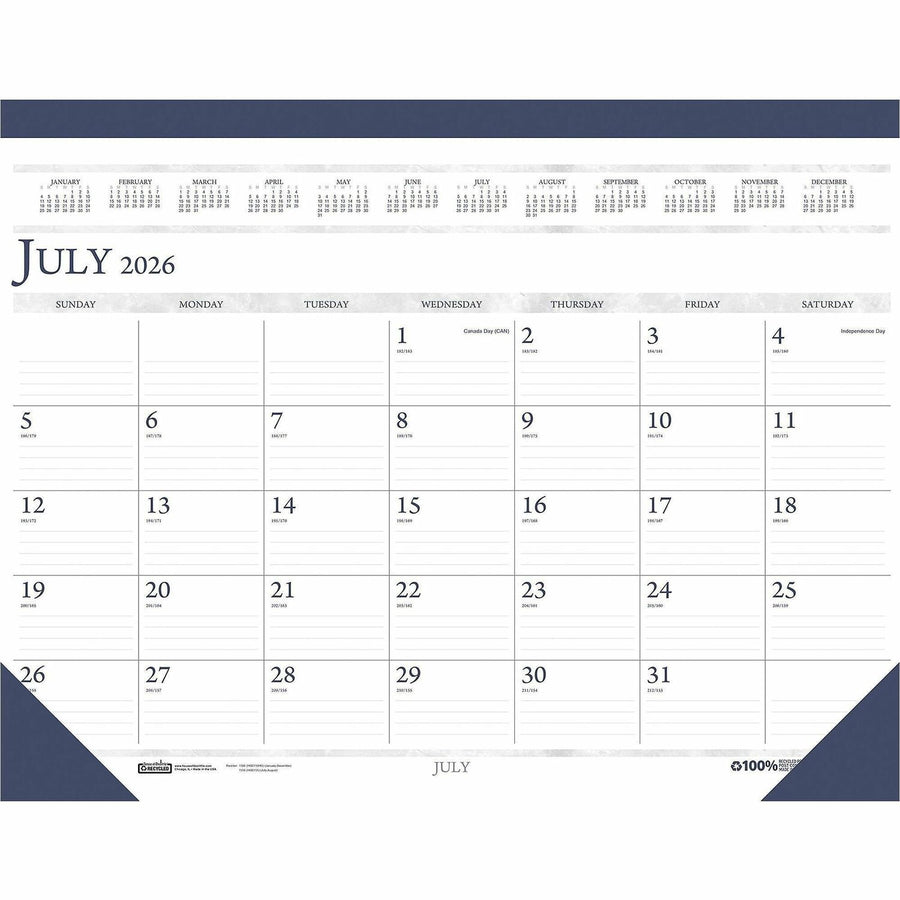 House of Doolittle 18x13 Academic Desk Pad Calendar, 18 1/2", 6EA/PK 8PK/CT — view 1