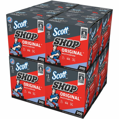 Kimberly-Clark Scott Original Shop Towels, Blue, 8 / Carton, KCC75190