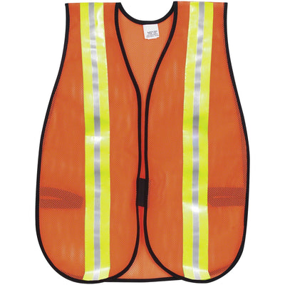 MCR Safety Crews Reflective Fluorescent Safety Vest, Orange — view 1