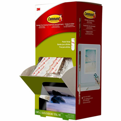 3M Command Poster Strips Trial Pack, White, 1 Carton, MMM17024CABPK