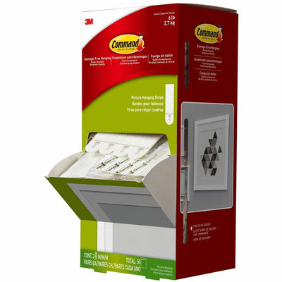 3M Command Picture Hanging Strips Trial Pack, White, 50 / Carton, MMM17201CABPK