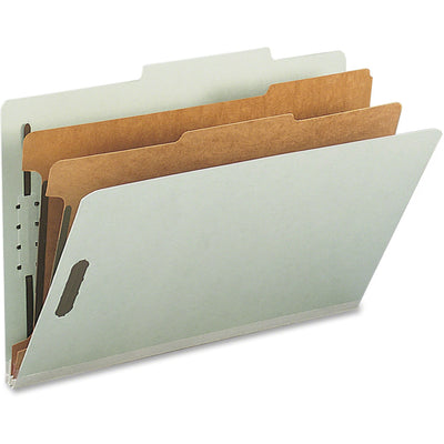 Nature Saver 2/5 Tab Cut Legal Recycled Classification Folder, Green, 8 1/2" Width x 14" Length, 10 / Box — view 1