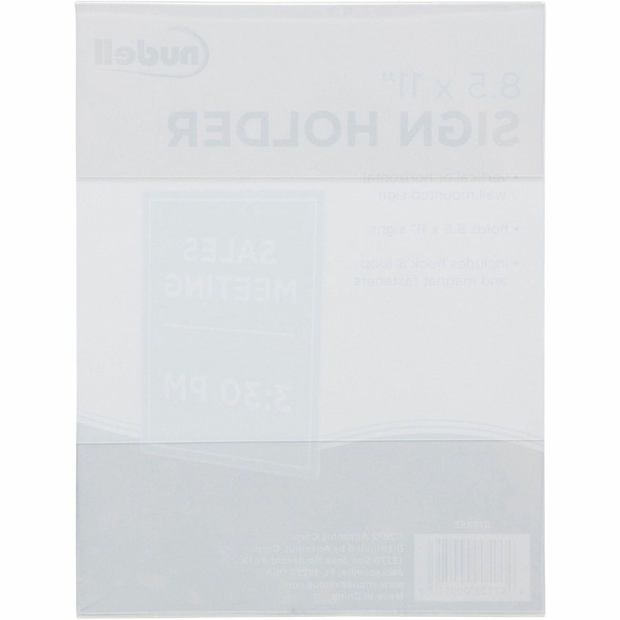 Golite nu-dell Cubicle Sign Holder, 8.5" x 11", Clear, Acrylic, NUD37085Z
