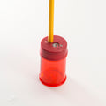 Officemate Double Barrel Pencil/Crayon Sharpener, Translucent Red, OIC30240