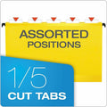 TOPS Pendaflex SureHook 1/5 Tab Cut Legal Hanging Folder, Yellow, 8 1/2" Width x 14" Length, 20 / Box, PFX615315YEL