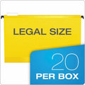 TOPS Pendaflex SureHook 1/5 Tab Cut Legal Hanging Folder, Yellow, 8 1/2" Width x 14" Length, 20 / Box, PFX615315YEL