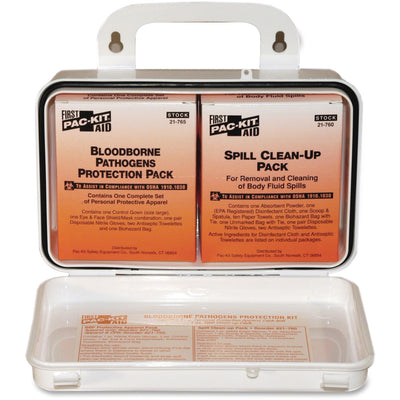 Pac-Kit Safety Equipment Bloodborne Pathogens Kit, White, 1 Kit, PKT3060
