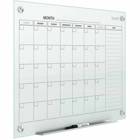 ACCO Quartet Infinity Magnetic Glass Dry-Erase Calendar Board, White, QRTGC4836F