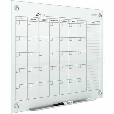 ACCO Quartet Infinity Magnetic Glass Dry-Erase Calendar Board, White, QRTGC4836F