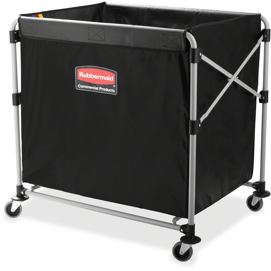Rubbermaid Commercial 8-Bushel Collapsible X-Cart, 24.10" x 34.60", Black, Compact, RCP1881750
