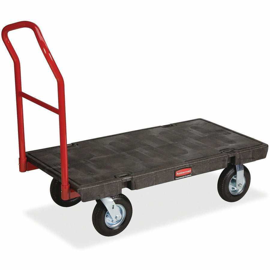 Rubbermaid Commercial Heavy-duty Platform Truck, Black, High-density Polyethylene (HDPE), Maneuverable, RCP443600BLA