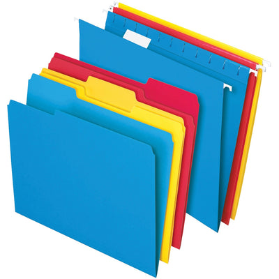 TOPS 1/3 Tab Cut Letter Hanging Folder, Assorted, 8 1/2" Width x 11" Length, 24 / Box, PFX16157