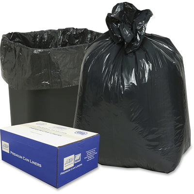 AEP Berry Opaque Linear Low-Density Can Liners, Black, 500 / Carton, WBI243115B