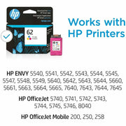 HP 62 (C2P06AN) Original Inkjet Ink Cartridge - Cyan, Magenta, Yellow - 1 Each