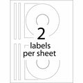 Avery Clear CD/DVD Inkjet Matte Labels, Matte White, 100 / Pack, AVE8691