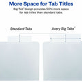 Avery Big Tab Insertable Plastic Pocket Dividers, Multicolor, 1 Carton, AVE07708