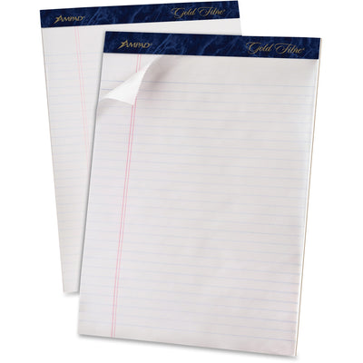TOPS Gold Fibre Ruled Perforated Writing Pads - Letter, 8 1/2" x 11 3/4", 4 / Pack — view 1