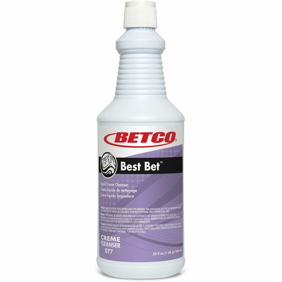 Betco Liquid Abrasive Creme Cleanser, Best Bet, White, 12 / Carton, BET0771200