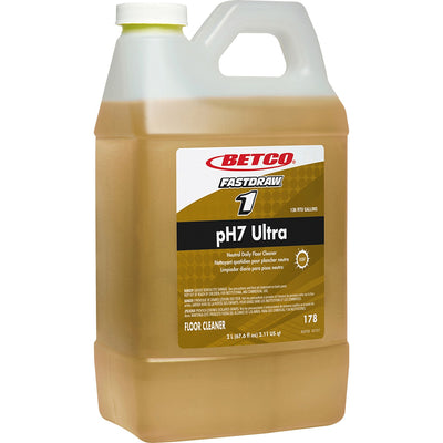 Betco FastDraw 1 pH7 Ultra Floor Cleaner, Yellow, 4EA/CT — view 1