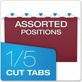 TOPS Pendaflex 1/5 Tab Cut Legal Hanging Folder, Burgundy, 8 1/2" Width x 14" Length, 25 / Box, PFX415315BUR