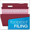 TOPS Pendaflex 1/5 Tab Cut Legal Hanging Folder, Burgundy, 8 1/2" Width x 14" Length, 25 / Box, PFX415315BUR